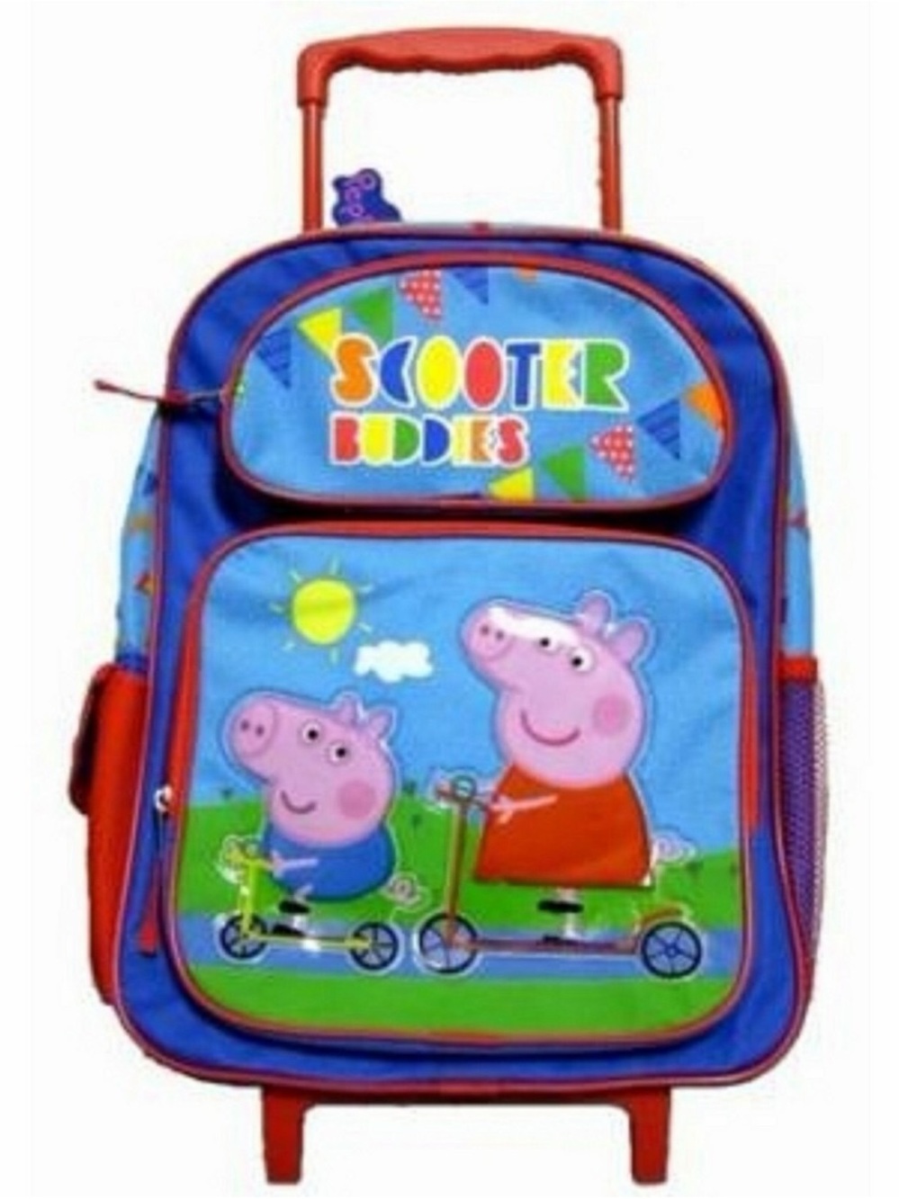 Peppa the Pig 16" Scooter Buddies Rolling Backpack with two compartments-New!